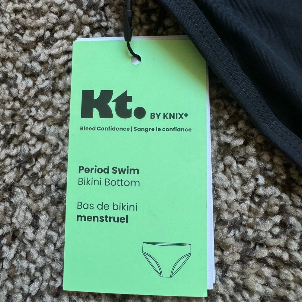 NWT KT. By Knix Classic Black Period Bikini Bottom Size Medium